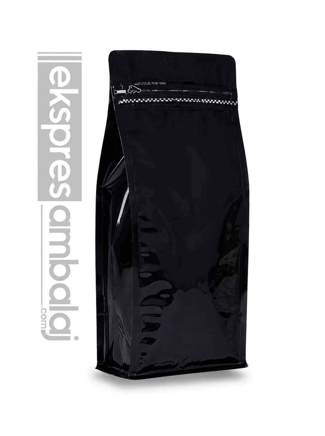 Pocket Kilitli Parlak Siyah Metalize Flat Bottom